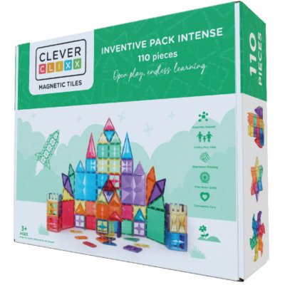 Cleverclixx Magnetická stavebnice Inventive Pack Intense 110 ks – Zboží Živě