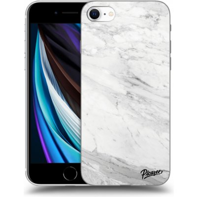 Pouzdro Picasee silikonové Apple iPhone SE 2022 - bílé marble černé – Zboží Mobilmania