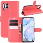 Litchi PU kožené peněženkové pouzdro pro mobil Huawei P40 Lite - červené – Zboží Živě