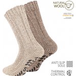 Ponožky norské hrubě pletené s protiskluzem 2 páry