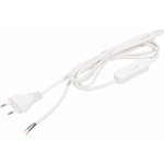 OBI Přívodní kabel 2 m s vypínačem a euro zástrčkou, bílý – Zboží Mobilmania