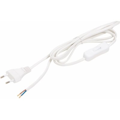 OBI Přívodní kabel 2 m s vypínačem a euro zástrčkou, bílý – Zboží Mobilmania