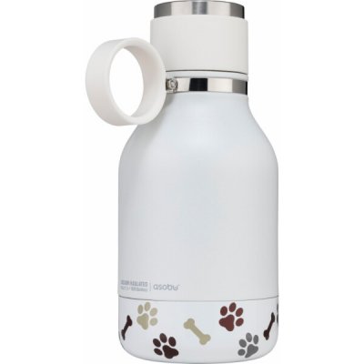 Asobu Láhev s miskou pro psa STAINLESS WHITE 975 ml