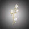 Brož Éternelle brož s perlou a zirkony Orlanda tulipán B2246-XR06371F zlatá