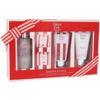 Grace Cole Frosted Cherry & Vanilla pěna do koupele Freshen 100 ml + sprchový gel Uplifting 75 ml + tělové mléko Luxurious 75 ml + šumivá tableta 2 x 25 g dárková sada