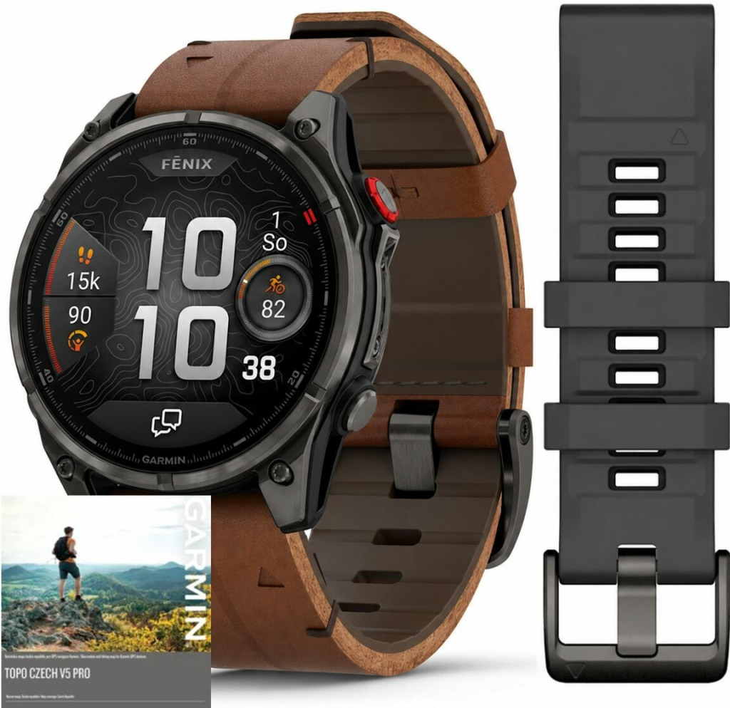 Garmin Fenix 8 PRO 47mm AMOLED Sapphire Carbon grey/Chestnut 010-03198-40