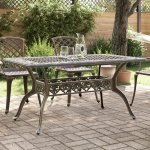 OMAXI 475403 Zahradní stůl bronzový 150 x 90 x 72 cm litý hliník – Hledejceny.cz