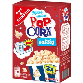 G&G Popcorn do mikrovlnky - slaný 3x 100g, 300 g
