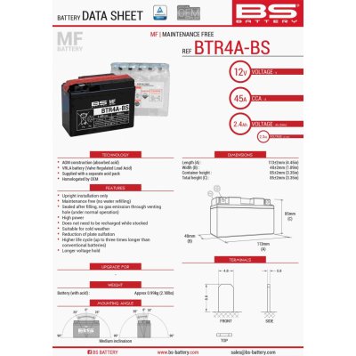 BS Battery BTR4A-BS – Hledejceny.cz