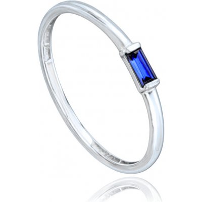 Minet JMG0090BSR prsten z bílého zlata s modrým zirkonem – Sleviste.cz