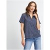 Dámská košile Gap dámská vzorovaná košile s krátkým rukávem tmavě modrá