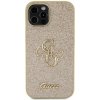 Pouzdro a kryt na mobilní telefon Apple Guess PU FIXED Glitter 4G Metal Logo iPhone 12/12 Pro, zlaté