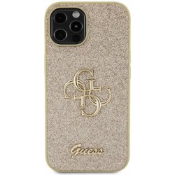 Guess PU FIXED Glitter 4G Metal Logo iPhone 12/12 Pro, zlaté