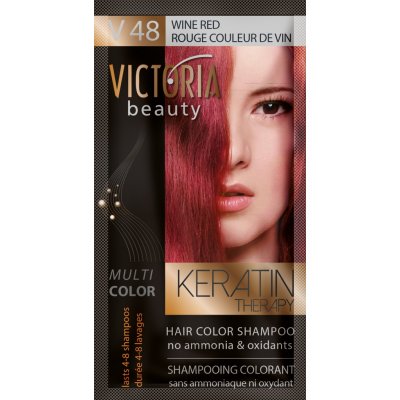 Victoria Beauty Keratin Therapy tónovací šampón na vlasy V 48 Wine Red 4-8 umytí