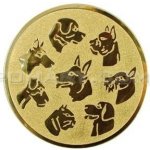Emblém psi zlato 25 mm – Zboží Dáma