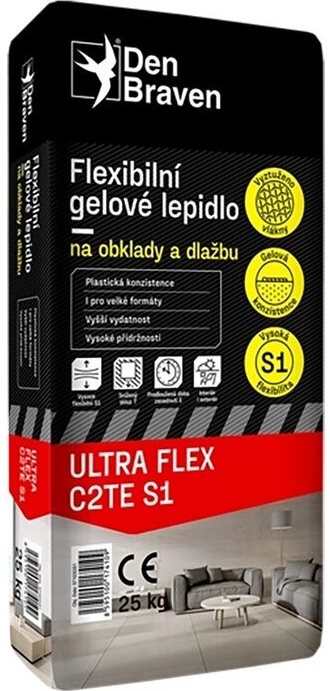Den Brave Flexibilní gelové lepidlo na obklady a dlažbu ULTRA FLEX C2TE S1 25 kg