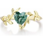 OLIVIE Stříbrný prsten MECHOVÝ ACHÁT GOLD 8391 – Sleviste.cz