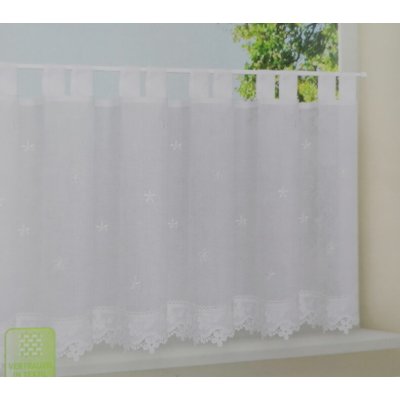 Hotová záclona GERSTER bílé kvítka 50x150 cm 50 x 150 cm – Hledejceny.cz
