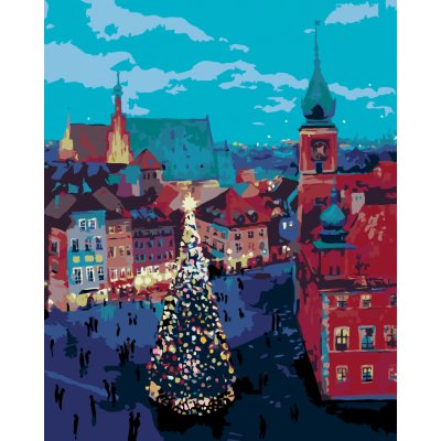 ZUTY Malování podle čísel VÁNOČNÍ STROMEK PŘED ZÁMKEM VE VARŠAVĚ 40 x 50 cm – Zboží Dáma