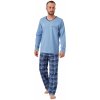 Pánské pyžamo Leon 993 pánské pyžamo dlouhé sv.modré