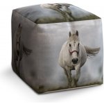 Sablio taburet Cube bílý kůň 3 40x40x40 cm – Zboží Mobilmania