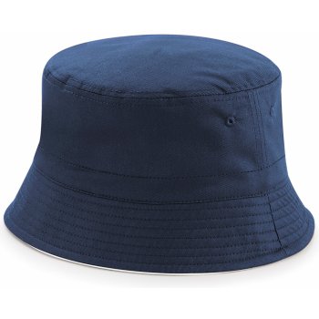 Beechfield Oboustranný keprový klobouček s prošívanými očky modrá námořní bílá