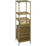 5five Simply Smart Policový díl z bambusového vlákna s košem na prádlo, regál s policemi, bambusová police, výklopný koš na prádlo, regál – Sleviste.cz