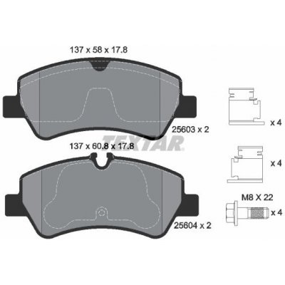 Sada brzdových destiček, kotoučová brzda TEXTAR 2560301 – Hledejceny.cz