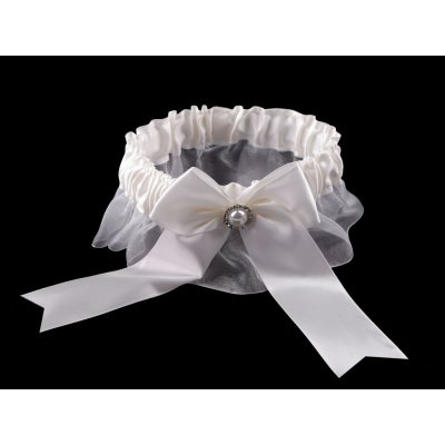 Podvazek s mašlí a perlou bílý – Zbozi.Blesk.cz