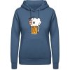 Dámská mikina s potiskem AWDis Hoodie mikina Design Pivooooo prosím Letecká modrá