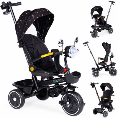 Ecotoys pro děti kočárek otočné sedátko tlačítko černý – Hledejceny.cz