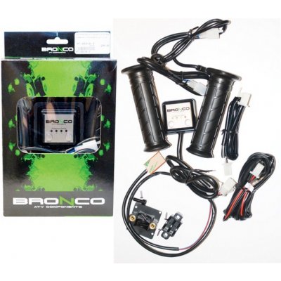 BRONCO řazení (gripy) vyhřívané ATV + ohřev tlačítka plynu - stříbrná regulátor (EL) – Hledejceny.cz
