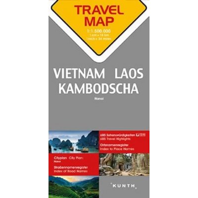 Vietnam / Laos / Kambodža 1:1,4M TravelMap KUNTH