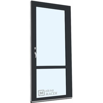 Kömmerling balkonové dveře 70 AD s příčkou OS pravé antracit/bílá 90 x 240 cm oboustranná klika + FAB + hliníkový práh – Hledejceny.cz