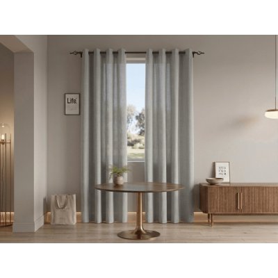 Závěs TAVIO 140x250 cm, světle šedý Zavěšení: Kovové kroužky – Hledejceny.cz
