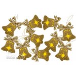 BD-TOVA Zvonek prořezávaný zlatý třpytivý - závěs 10 ks – Sleviste.cz