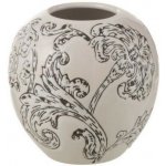Bílo-černá porcelánová váza s květy Zen Ball – 11*11*11 cm - J-Line by Jolipa – Hledejceny.cz
