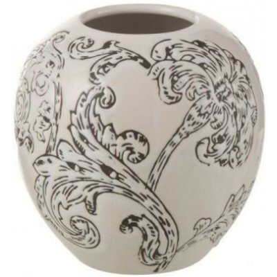 Bílo-černá porcelánová váza s květy Zen Ball – 11*11*11 cm - J-Line by Jolipa – Hledejceny.cz