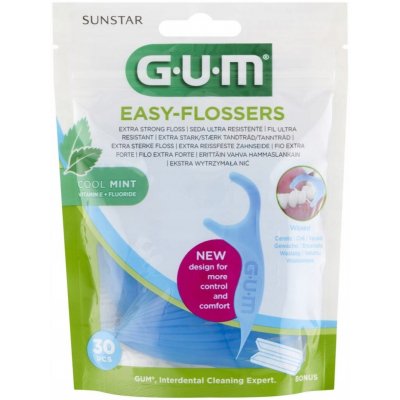 GUM Easy Flossers Nitko- párátka s fluoridem a vit. E s příchutí máty 50 ks – Zboží Dáma