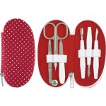 Dup manikúra Zora 6 dílná červený nylon s tečkami 230404-010 – Zboží Dáma