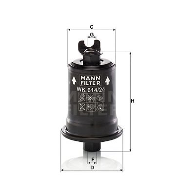 Palivový filtr MANN-FILTER WK 614/24 X (WK614/24X)