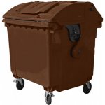 Plastik Gogič Plastový kontejner 1 100 l hnědý kulaté víko – Zboží Dáma