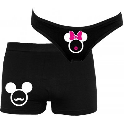 Bastard.cz Párové spodní prádlo Boxerky a kalhotky Mouse couple Černá – Hledejceny.cz