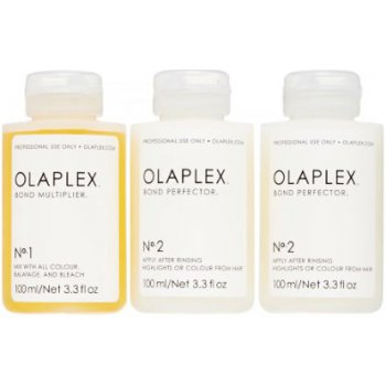 Olaplex Bond Multiplier 1 olej a sérum na vlasy Bond Multiplier 1 100 ml + Bond Perfector 2 2 x 100 ml Dosing Dispenser dárková sada