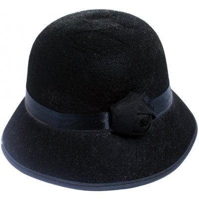 Černý dámský klobouk s mašlí