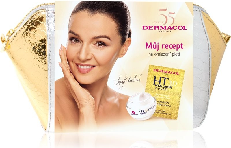 Dermacol Hyaluron revitalizační slupovací pleťová maska s arganovým olejem 15 ml + remodelační denní krém s kyselinou hyaluronovou 50 ml dárková sada