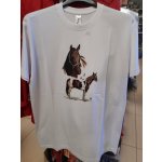 Bílé tričko s koněm Bílá – Sleviste.cz