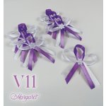 Saténové svatební vývazky V11 (Purple) – Zboží Mobilmania