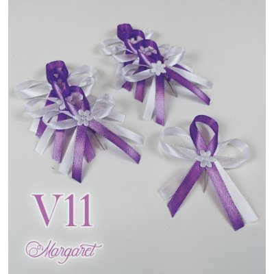 Saténové svatební vývazky V11 (Purple) – Zboží Mobilmania