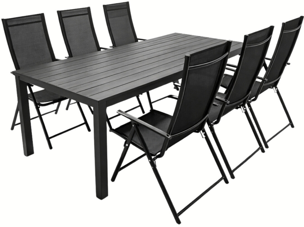 Vikio Zahradní set 205x90 pro 6 osob V137 černá